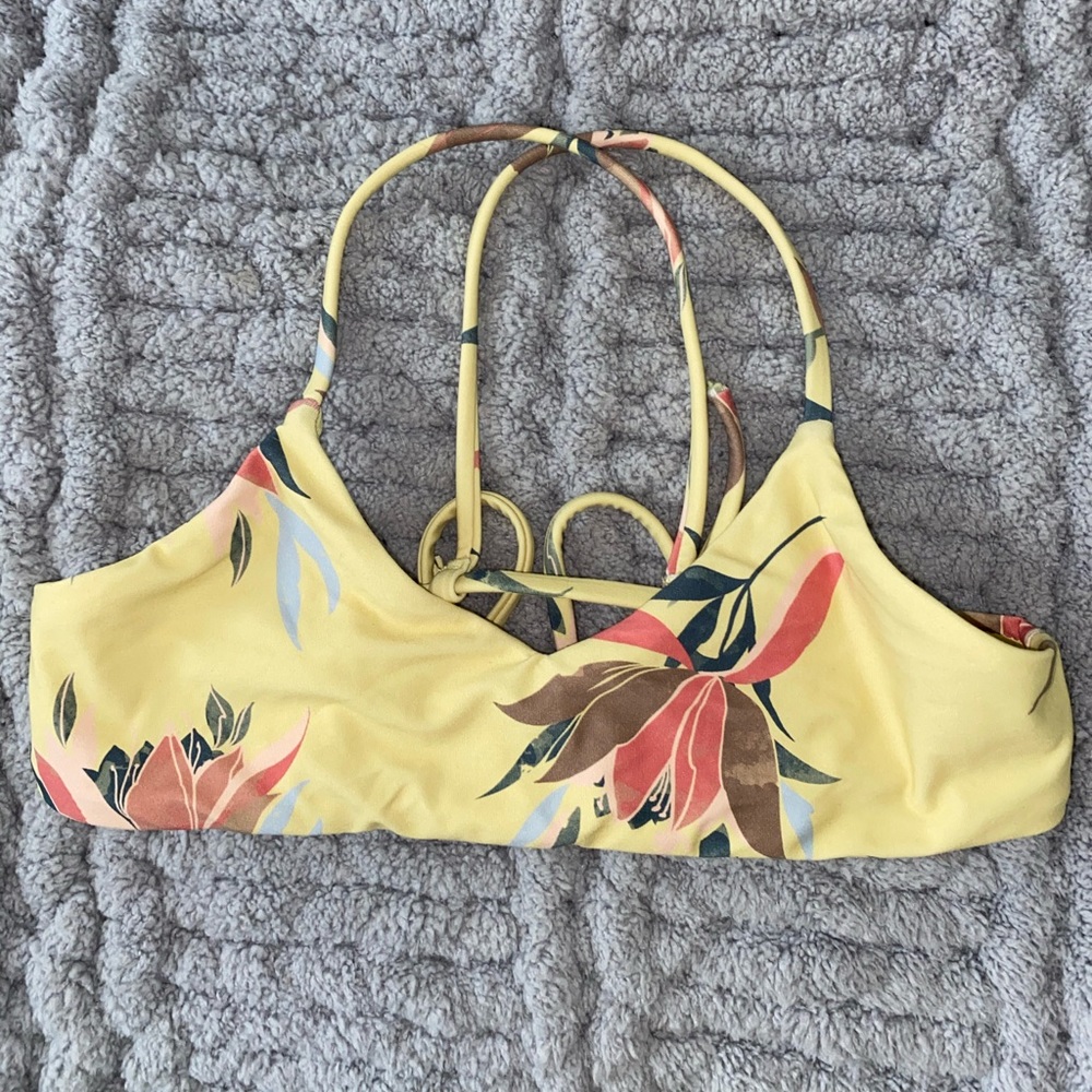 O’Neill yellow floral bikini top